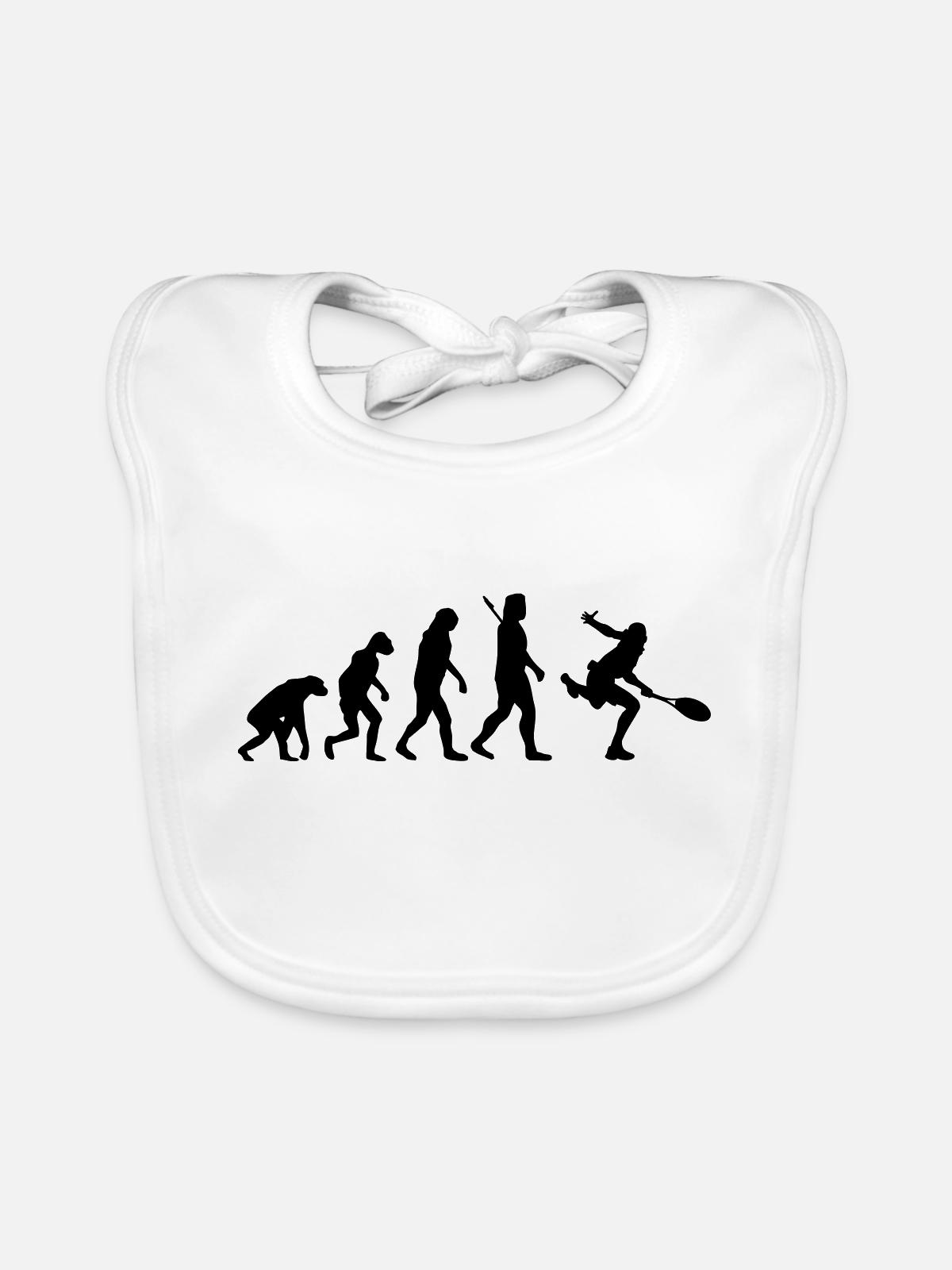 Evolution Tennis - Baby Bio-Lätzchen - Weiß - Vorne
