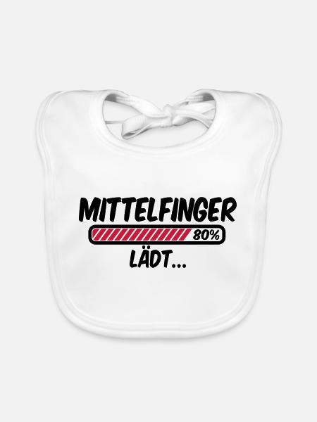 Mittelfinger lädt - Baby Bio-Lätzchen - Weiß - Vorne