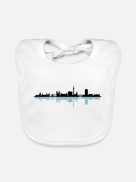 Skyline - Wuppertal - Baby Bio-Lätzchen - Weiß - Vorne