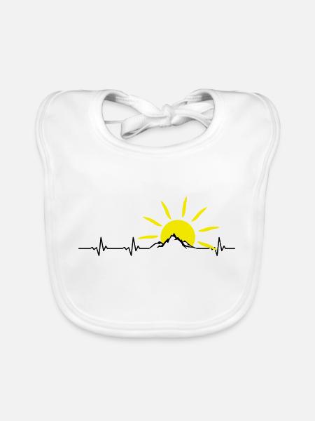 Landschaft - Berge Puls Sonne - Baby Bio-Lätzchen - Weiß - Vorne