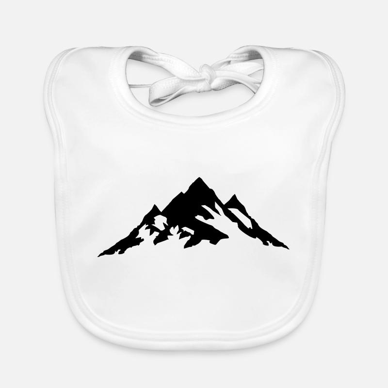 Mountain, Mountains - Montagne - Bavoir bio Bébé - blanc