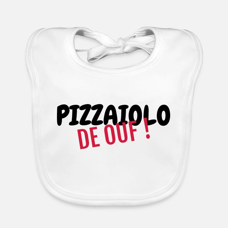 pizza / pizzaiolo / chef / italie / pizzaiola - Bavoir bio Bébé - blanc