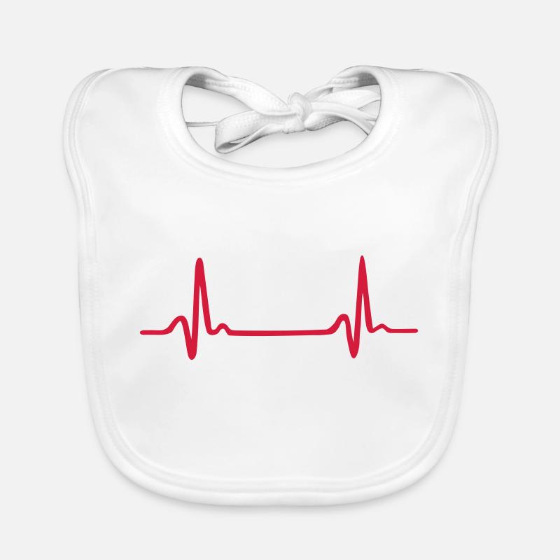 Herzschlag, Herz, EKG Baby Bio-Lätzchen