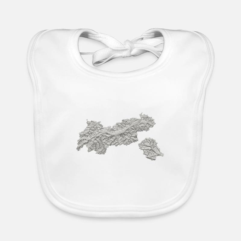 Tyrol Topography Map Mountains Organic Baby Bibs