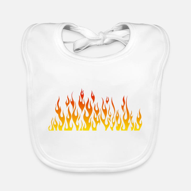 flamme flame feu - Bavoir bio Bébé - blanc