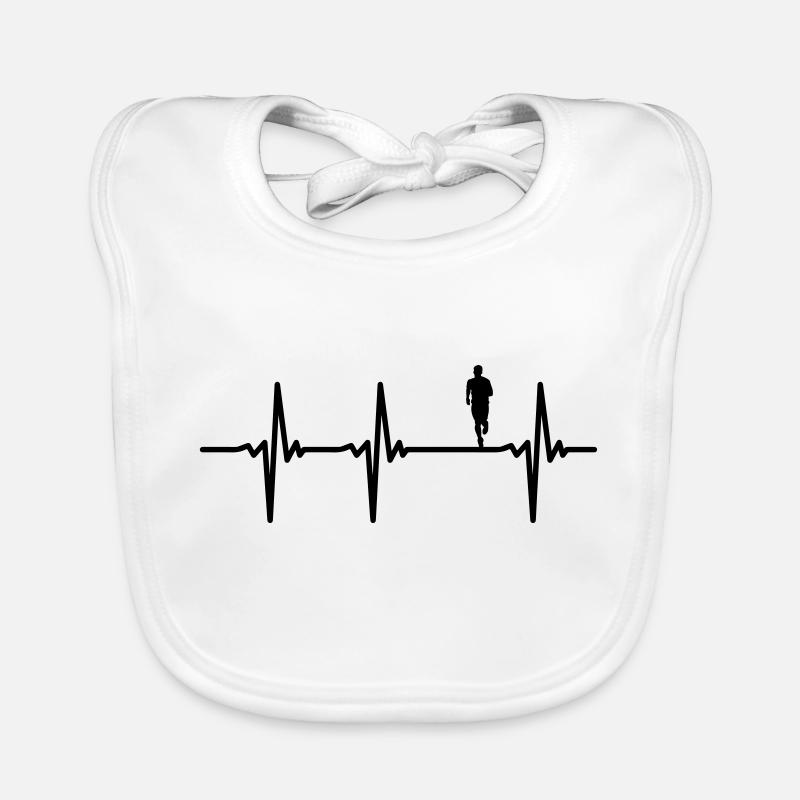 Marathon heartbeat runner Organic Baby Bibs