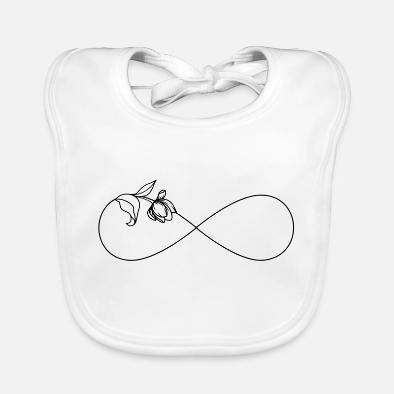 Simple infinity symbol Infinity with flower Organic Baby Bibs