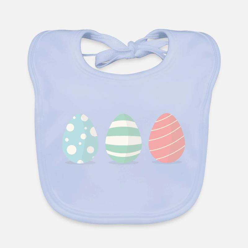 Three Easter eggs Organic Baby Bibs