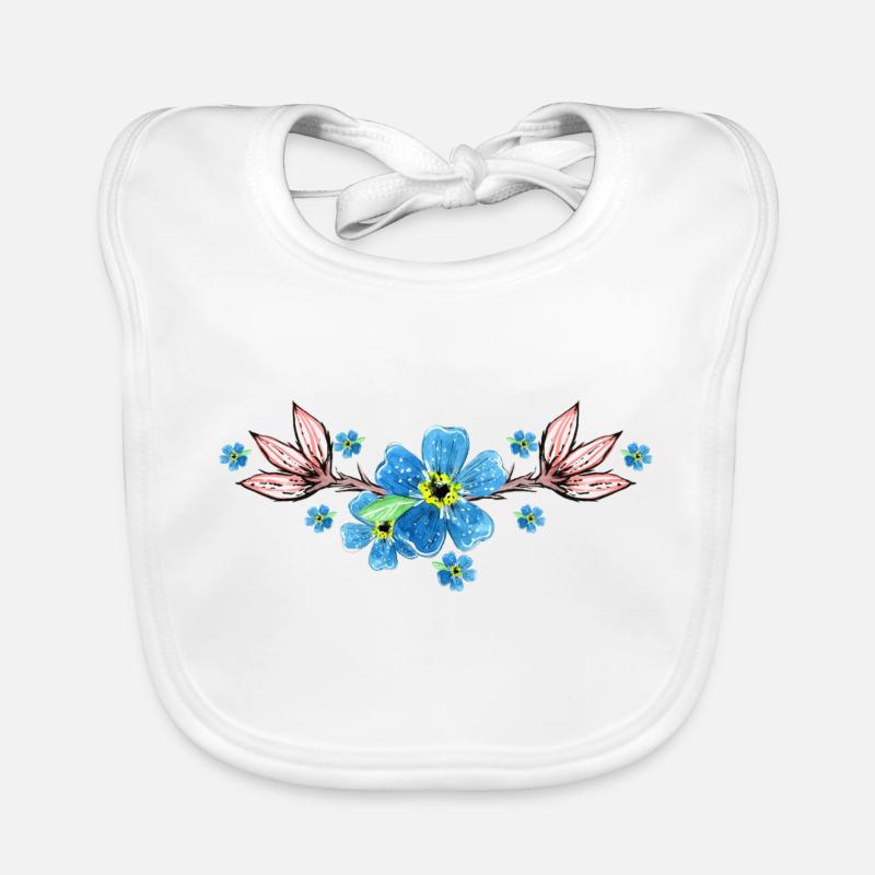 Blumen - Baby Bio-Lätzchen - Weiß