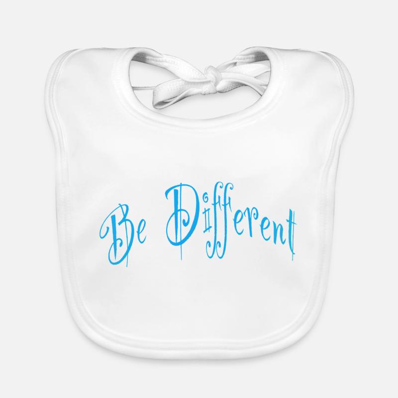 Be different or different - Organic Baby Bibs - white