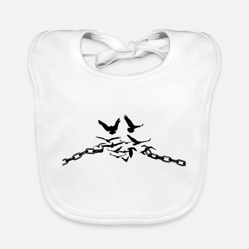 Chains blow up bird free Organic Baby Bibs