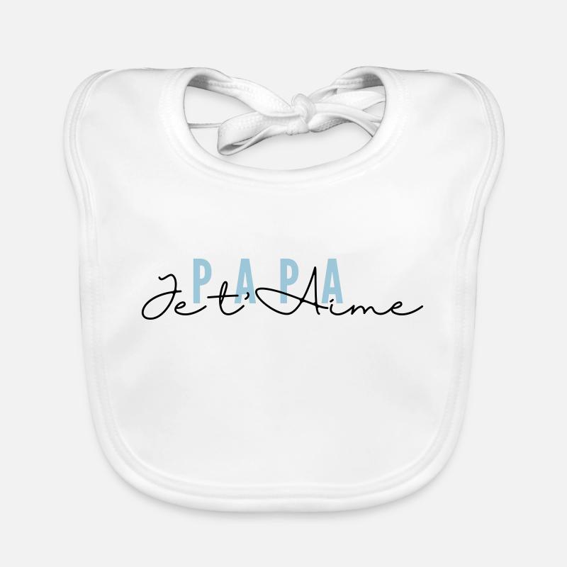 Papa I T AIME Logo Organic Baby Bibs