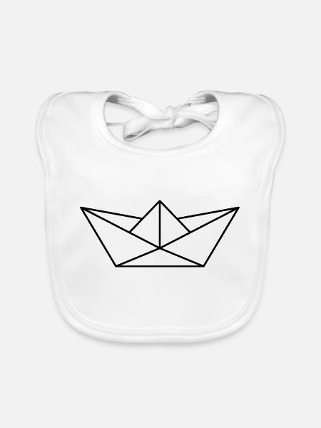 paper boat - Organic Baby Bibs - white