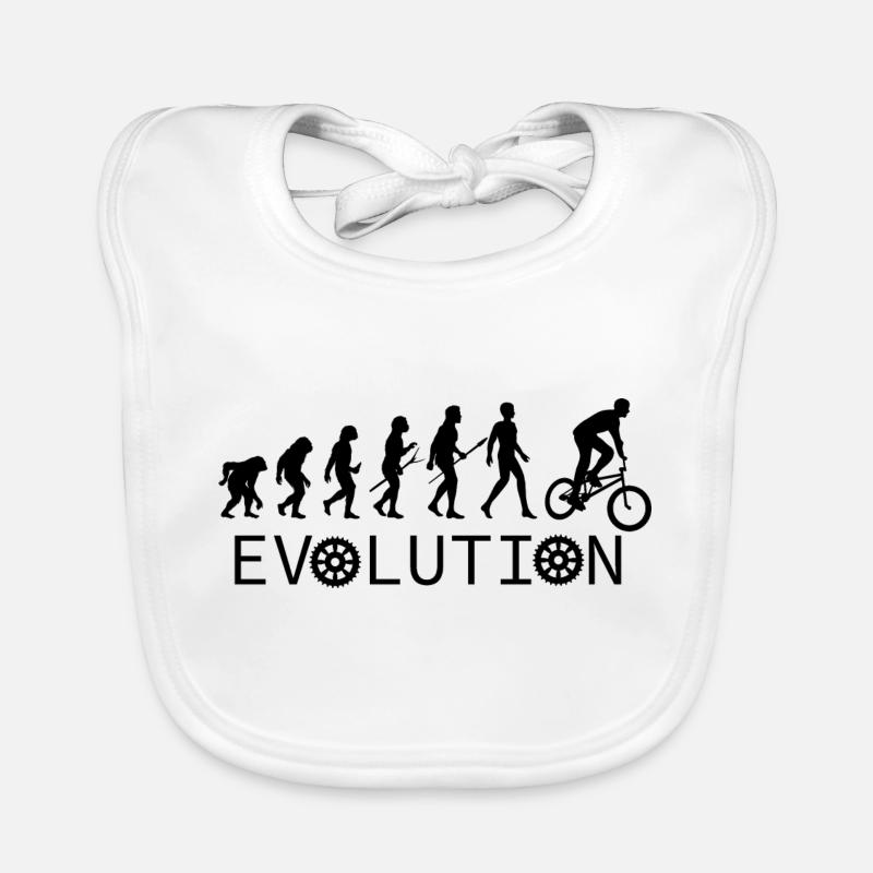 Evolution cadeau vélo cycliste sport - Bavoir bio Bébé - blanc