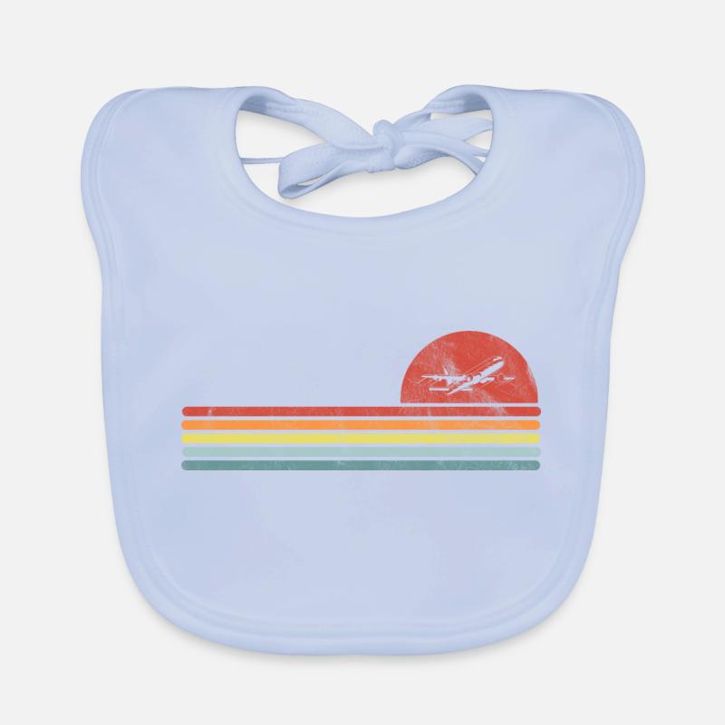 Retro Vintage Airplane Plane Spotter Pilot Organic Baby Bibs