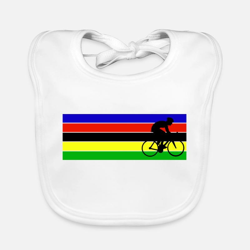 papa cycliste champion vélo - Bavoir bio Bébé - blanc