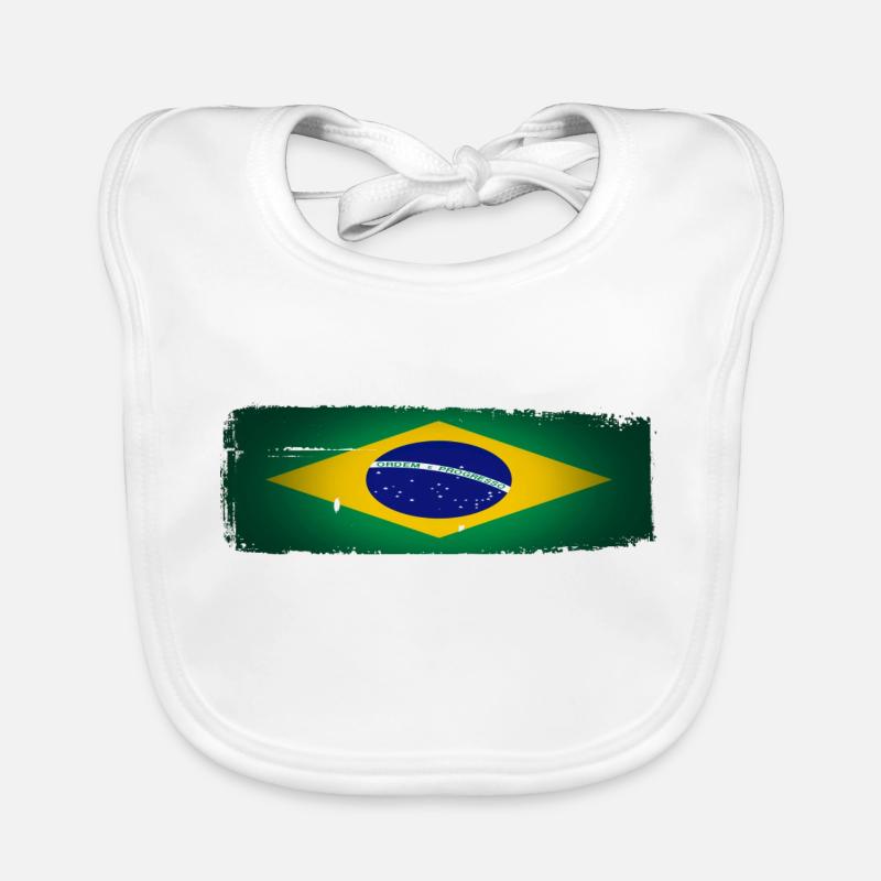 Brésil - Bavoir bio Bébé - blanc