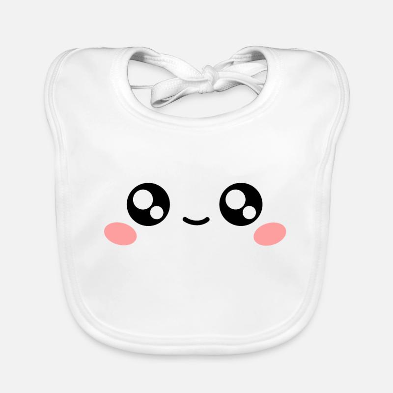 Les yeux kawaii par Rizzo Chris - Bavoir bio Bébé - blanc