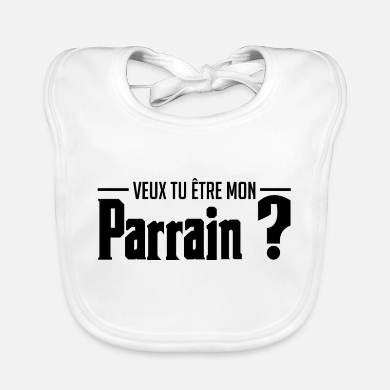 Veux tu être mon parrain - demande de parrain Bavoir bio Bébé