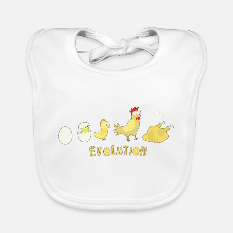 Evolution Oeuf Poulet Rôti Poulet BBQ Barbecue Bavoir bio Bébé