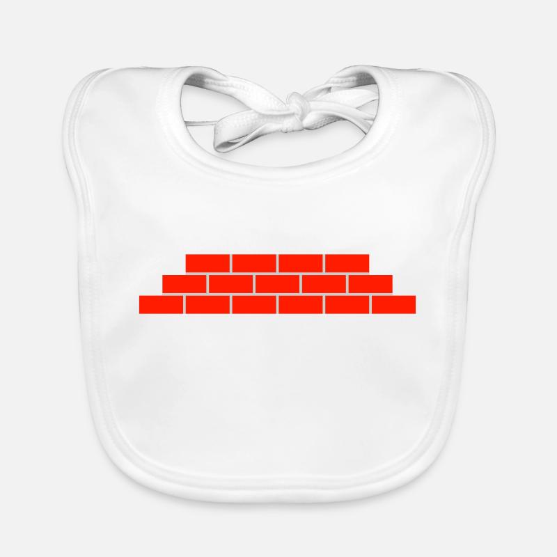 mur briques rouge ciment Bavoir bio Bébé