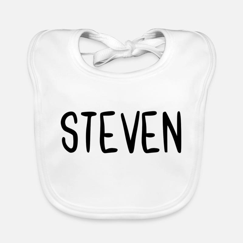 Steven Custom Name Schriftart Text Geburtstag Baby Bio-Lätzchen