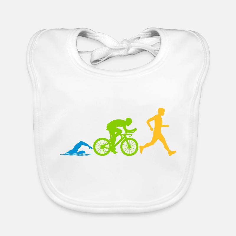 Compétition de triathlon sportif - Bavoir bio Bébé - blanc