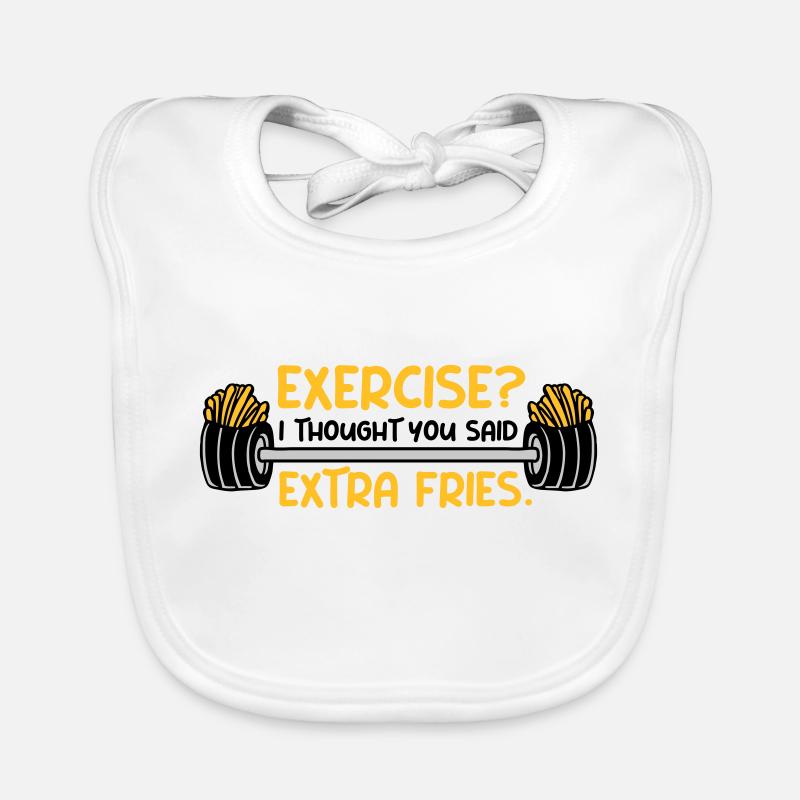 Exercise Extra Fries Zitat Baby Bio-Lätzchen