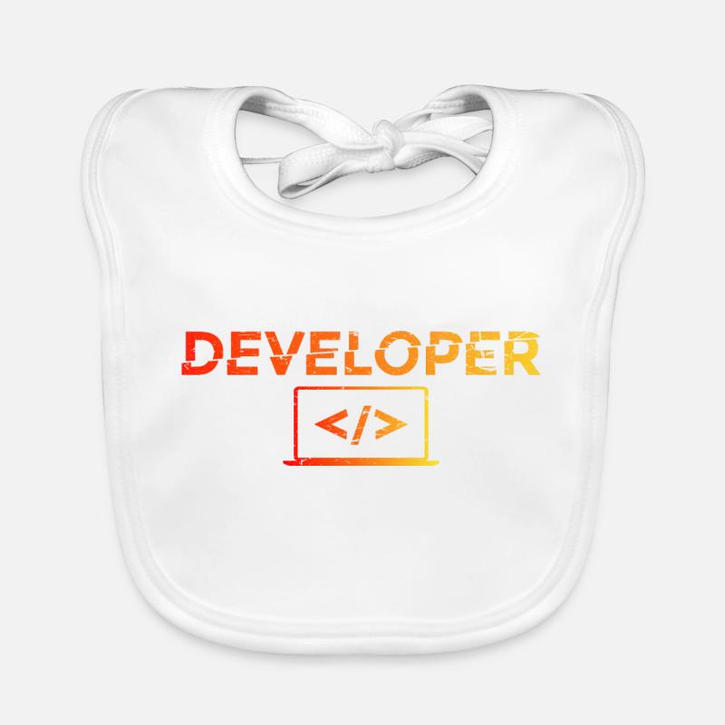 Developer - Informatik IT EDV PC Computer Shirt - Baby Bio-Lätzchen - Weiß