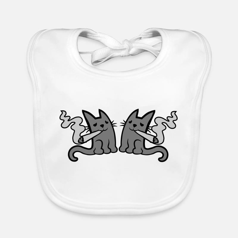 2 petits chats fumants Bavoir bio Bébé