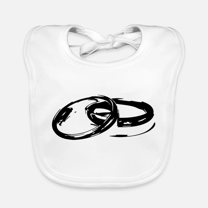 Goldener Ehering Hochzeit Ehe Verlobung Braut Baby Bio-Lätzchen