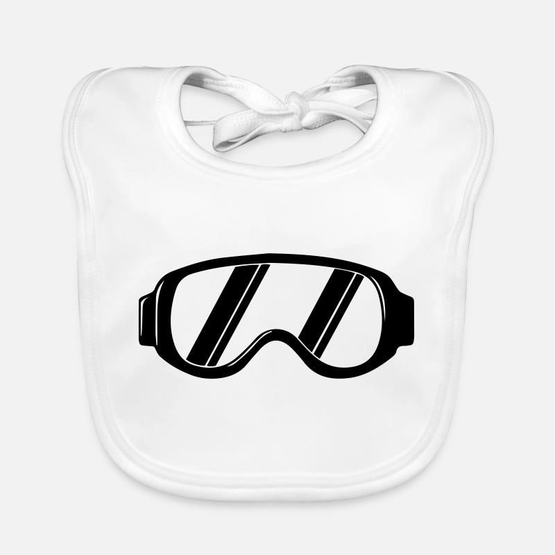 Skibrille - Baby Bio-Lätzchen - Weiß