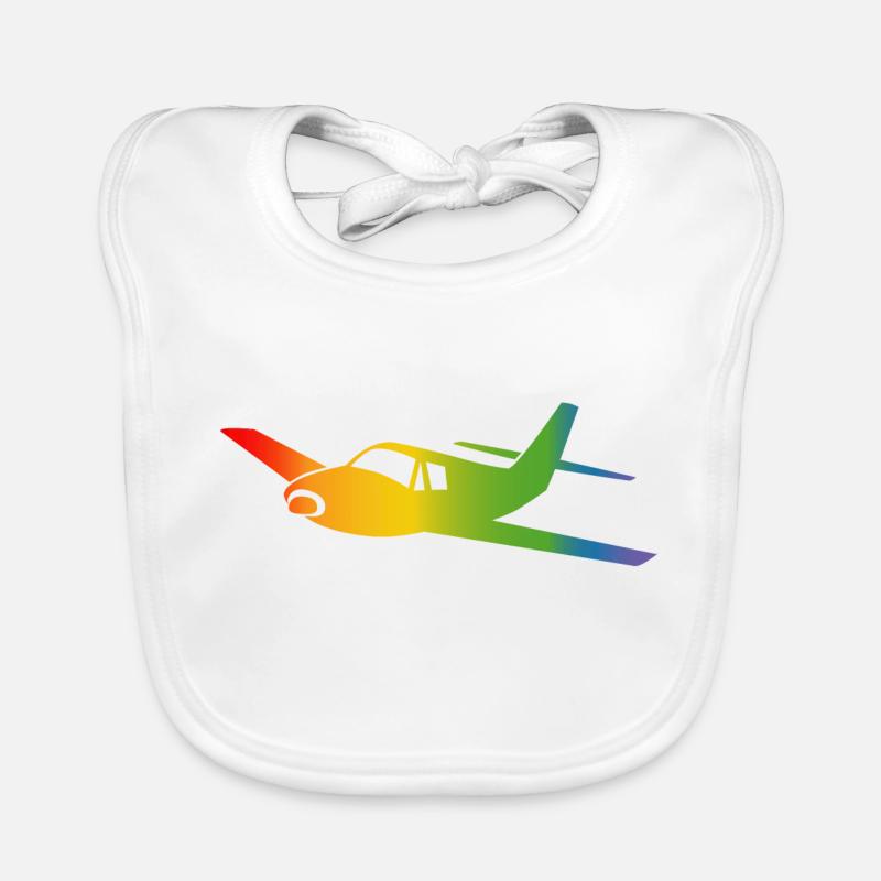 Flugzeug Regenbogen Verlauf Baby Bio-Lätzchen