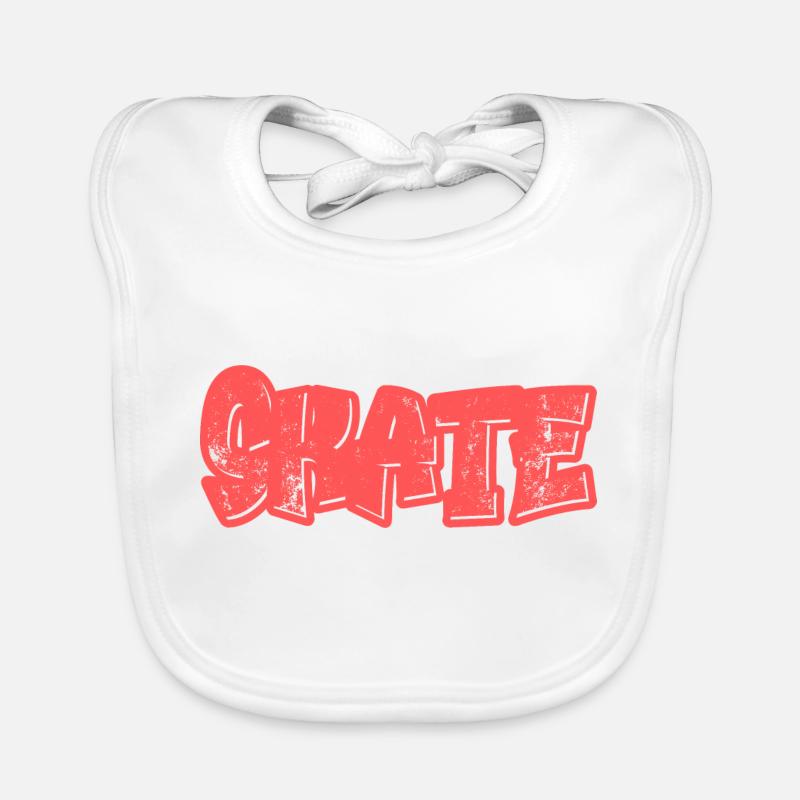 Skate Graffiti Graphic Retro Cool Skateboarding Organic Baby Bibs