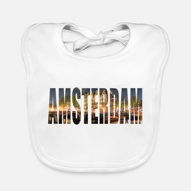 Amsterdam - Organic Baby Bibs - white