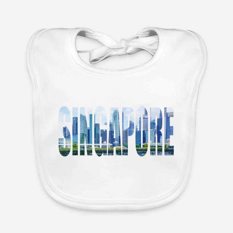 Singapour - Bavoir bio Bébé - blanc
