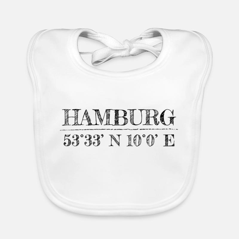 Hamburg with coordinates Organic Baby Bibs
