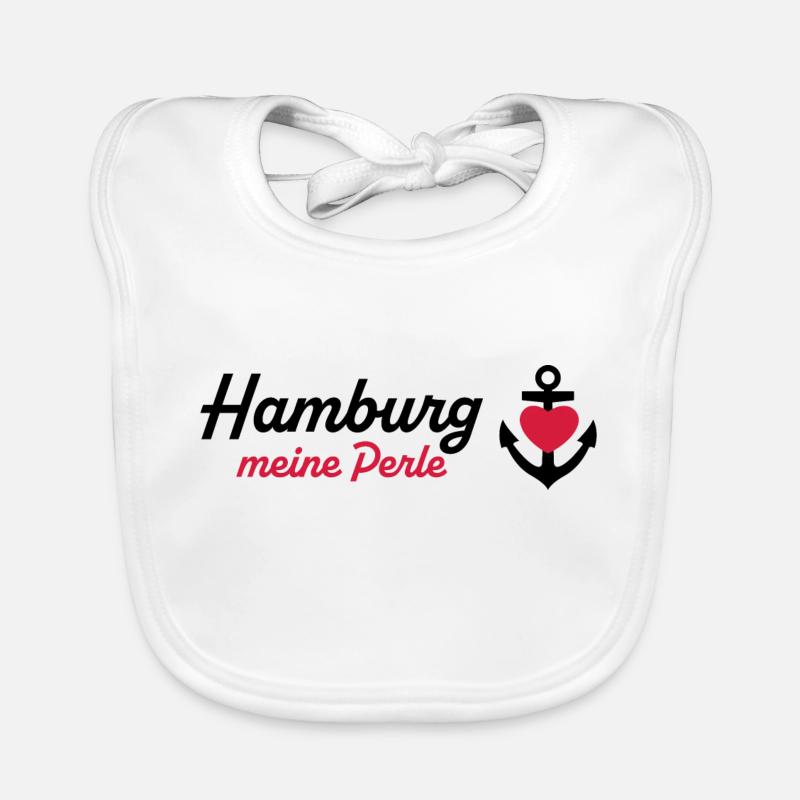 Hamburg Perle schwarz Baby Bio-Lätzchen