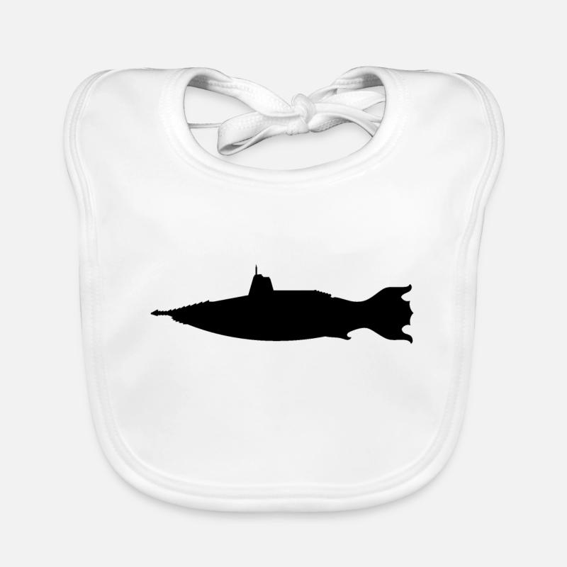 Fantasie Unterseeboot, Silhouette Baby Bio-Lätzchen
