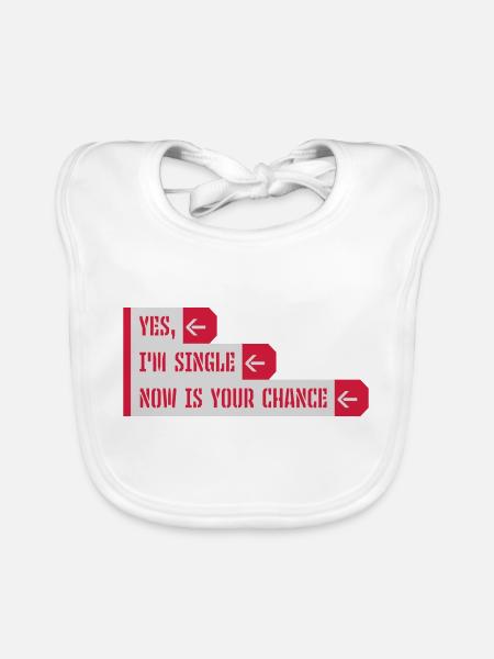 célibataire maintenant votre chance - Bavoir bio Bébé - blanc - Devant