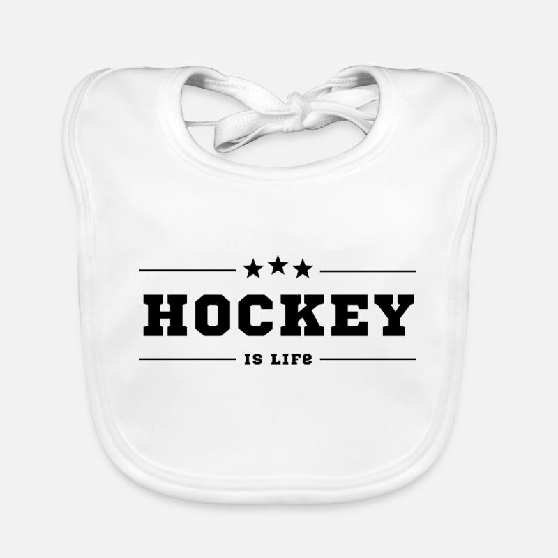 Hockey ist das Leben originelle Geschenkidee Baby Bio-Lätzchen