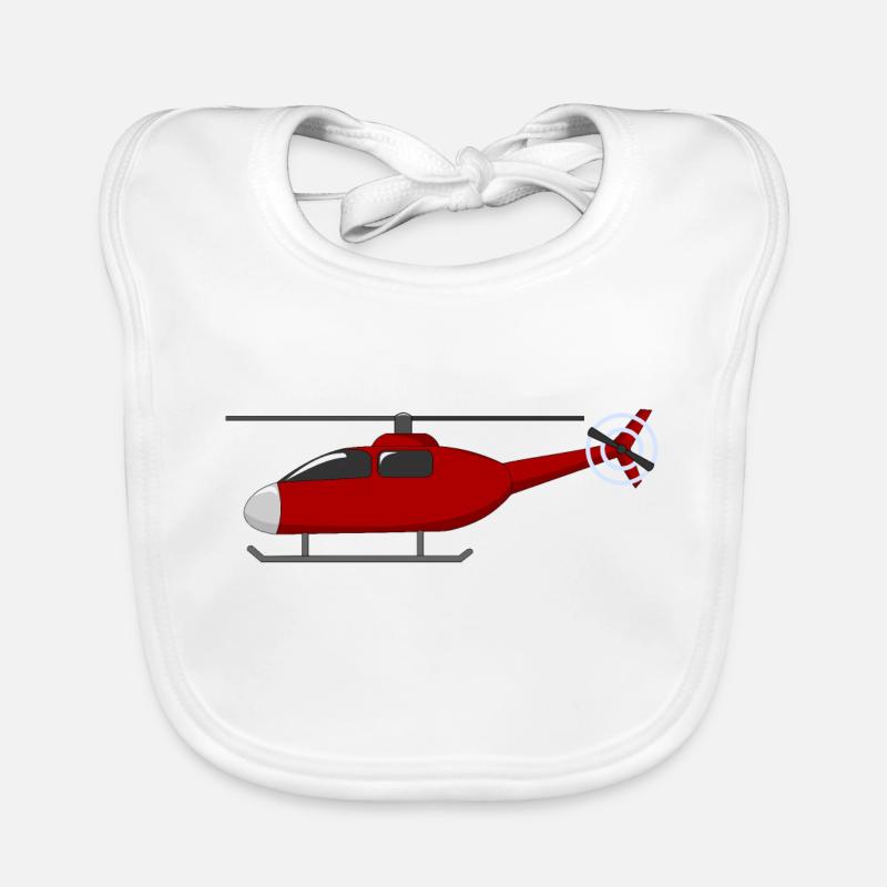 Hélicoptère Rouge Bavoir bio Bébé