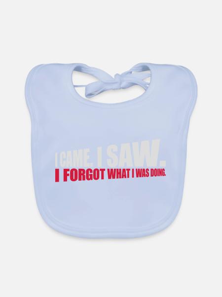 I came saw forget - Organic Baby Bibs - sky blue - Front