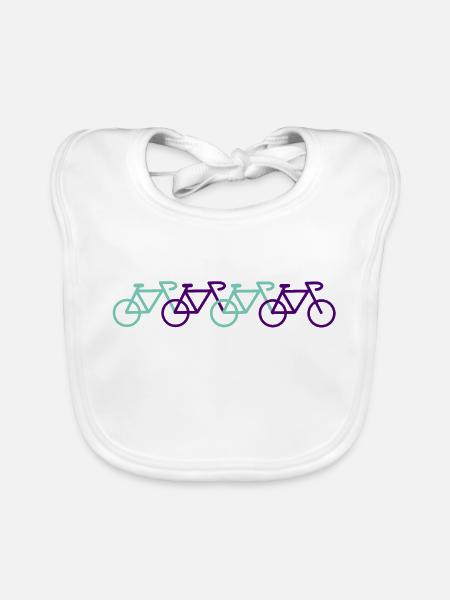 Bicycle Logo - Organic Baby Bibs - white - Front
