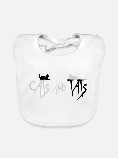 Citation de chats et de tats - Bavoir bio Bébé - blanc - Devant