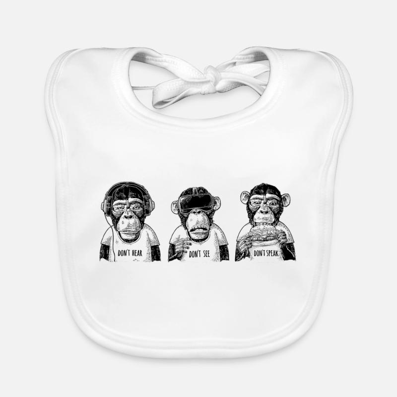 singes muets, sourds et aveugles Bavoir bio Bébé