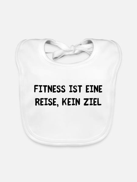 Fitness ist eine Reise - Baby Bio-Lätzchen - Weiß - Vorne