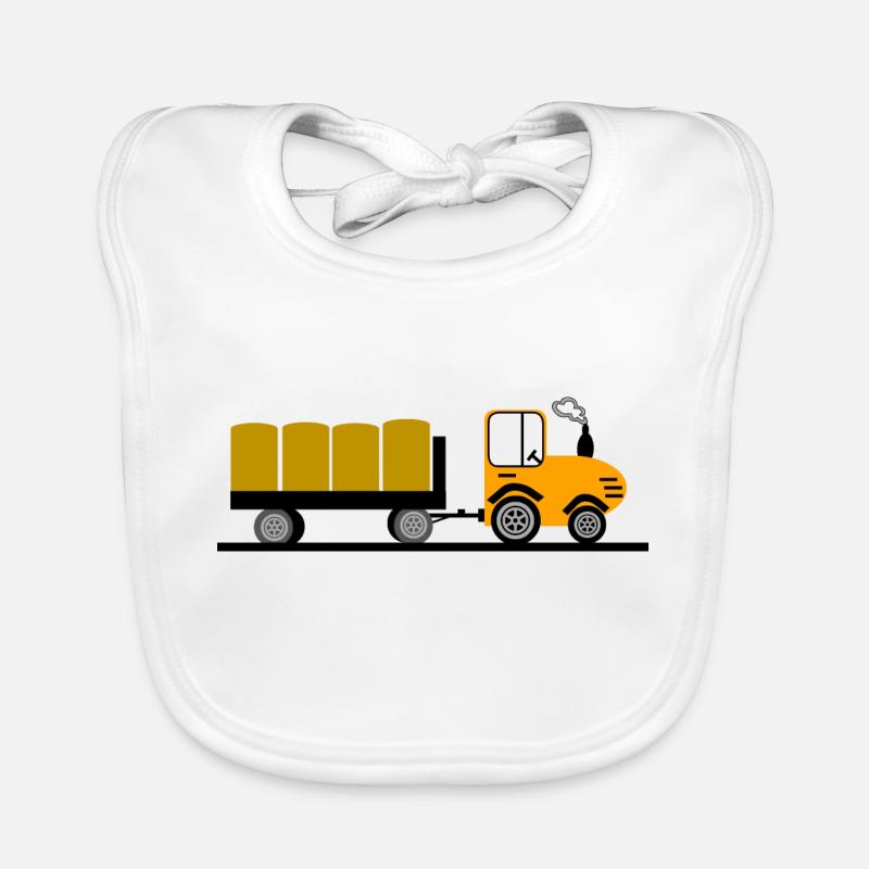 Traktor - Baby Bio-Lätzchen - Weiß
