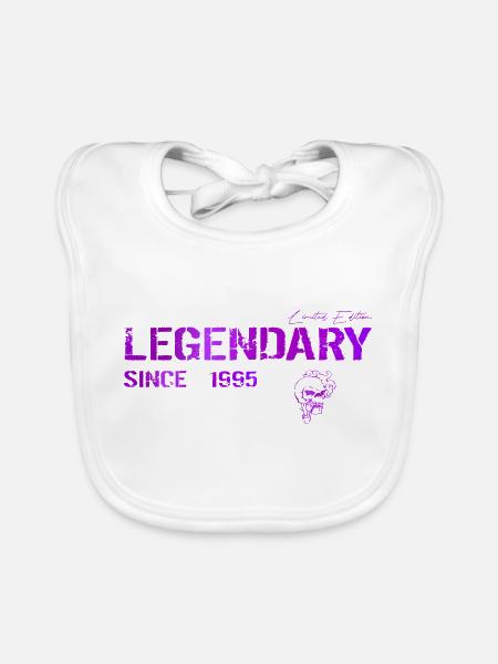 Legendary since 1995 Geschenk - Baby Bio-Lätzchen - Weiß - Vorne