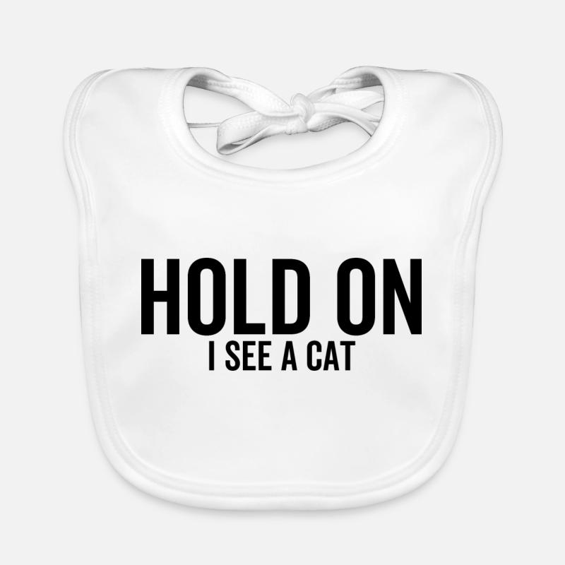Hold On I See a Cat Organic Baby Bibs